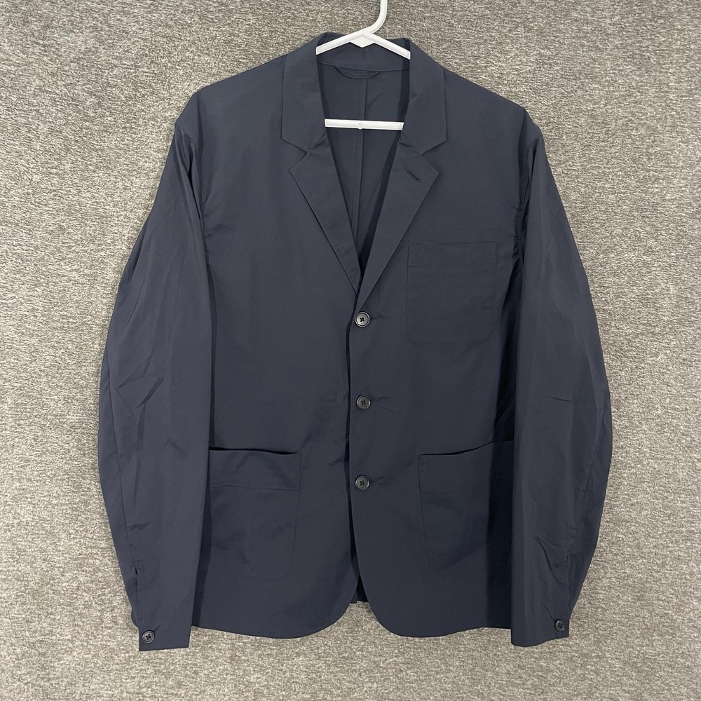 Proof Blazer Mens Medium Blue Nylon Polyester Stretch Travel Sport Coat Jacket